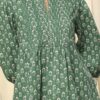Women Green Cotton Printed Short A-Line Kurta - Image 6