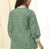 Women Green Cotton Printed Short A-Line Kurta - Image 4