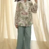 Women Pastel Green Floral Printed Short Kurta